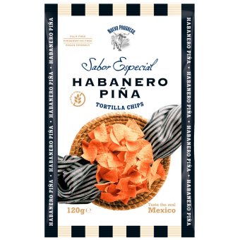 Кукурузные чипсы Nuevo Progreso с острым хабанеро и ананасом 120 гр