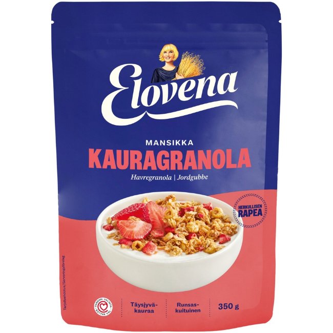 Гранола овсяная с клубникой Elovena 350 гр Гранола овсяная с клубникой Elovena 350 гр