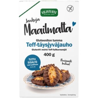 Цельнозерновая мука из тёмного тефа Virtasalmen Viljatuote без глютена 400 гр