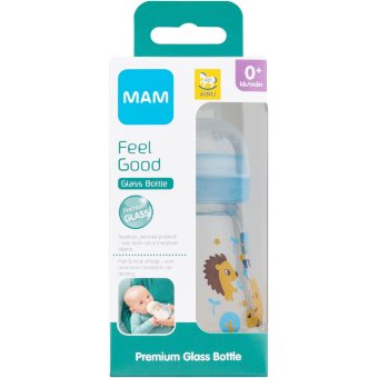 Стеклянная бутылочка для кормления Ainu Mam Feel Good 170 мл Стеклянная бутылочка для кормления Ainu Mam Feel Good 170 мл