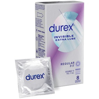 Презервативы Durex Invisible Extra Lube Regular Fit 8 шт