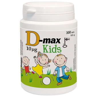 Витамины D-Max Kids для детей 10 µg 300 таблеток Vitabalans