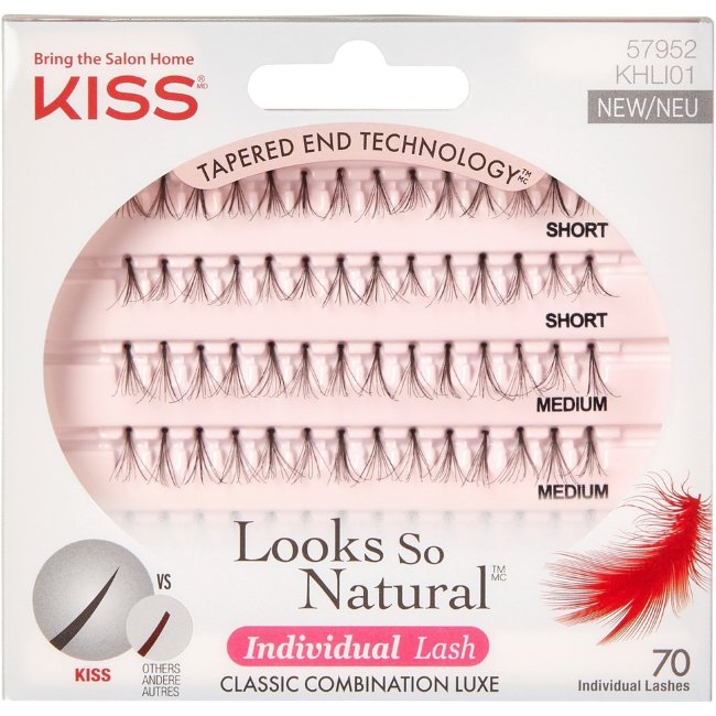 Комбинированные натуральные пучковые ресницы Kiss Looks So Natural 70 шт