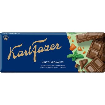 Шоколад Fazer Mint Krokant (миндальный круассан с мятой) 180 гр Шоколад Fazer Mint Krokant (миндальный круассан с мятой) 180 гр