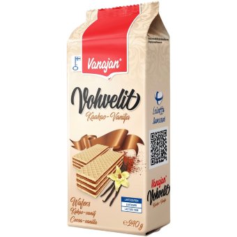 Вафли с какао и ванилью Vanajan 240 гр