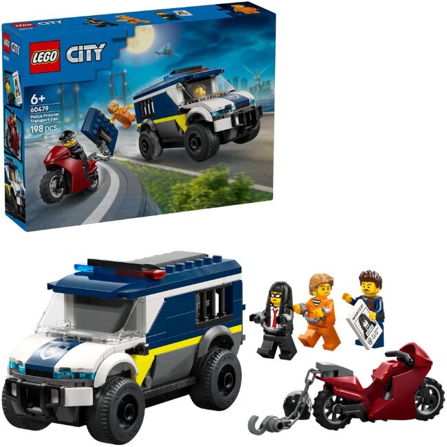 Игрушечный полицейский транспорт LEGO® City 60479 автомобиль для перевозки заключенных Игрушечный полицейский транспорт LEGO® City 60479 автомобиль для перевозки заключенных