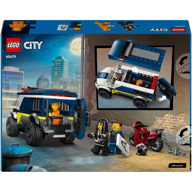 Игрушечный полицейский транспорт LEGO® City 60479 автомобиль для перевозки заключенных Игрушечный полицейский транспорт LEGO® City 60479 автомобиль для перевозки заключенных