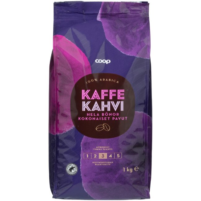 Кофе в зернах темной обжарки Coop 1 кг