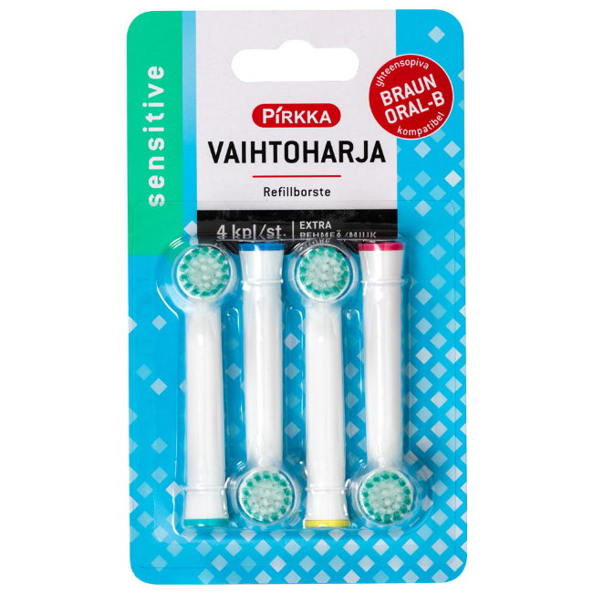 Сменные насадки для зубной щетки Pirkka Sensitive Braun Oral-B 4 шт