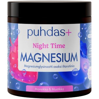 Порошок магния Puhdas+ Night Time со вкусом клубники и черники 80 гр