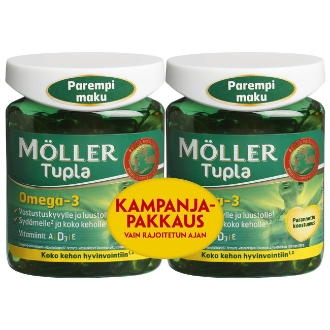 Рыбий жир Omega-3 Moller Tupla 2х100 капсул (Омега-3 Меллер Тупла)