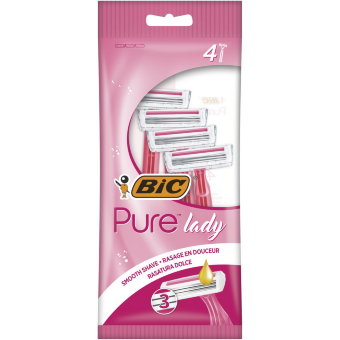 Бритвенные станки Pure BIC Lady Pink 4 шт