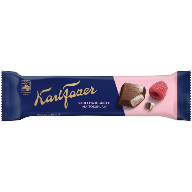 Шоколадный батончик Karl Fazer (малина, йогурт) 37 гр