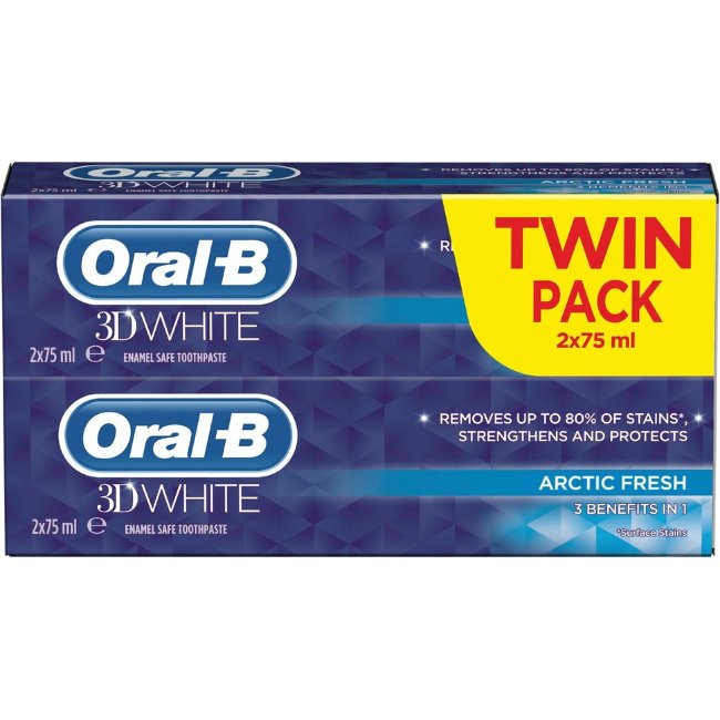 Зубная паста Oral-B 3D White Arctic Fresh (уп 2 шт) 75 мл Зубная паста Oral-B 3D White Arctic Fresh (уп 2 шт) 75 мл