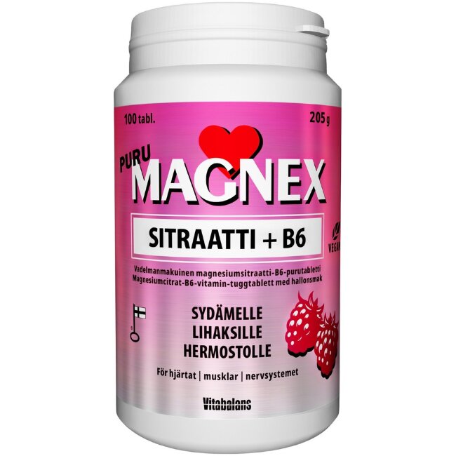 Жевательные таблетки Magnex Citrate 375 мг + B6 со вкусом малины 100 шт Жевательные таблетки Magnex Citrate 375 мг + B6 со вкусом малины 100 шт