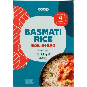 Басмати рис в кулинарных пакетах Coop (уп 4 шт) 500 гр