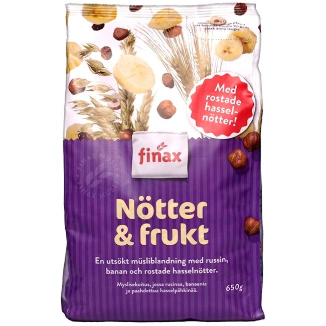 Мюсли Finax с орехами и фруктами 650 гр