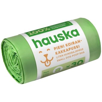 Гигиенические мешки для выгула собак Hauska 30 шт 200x300 мм зеленые биоразлагаемые