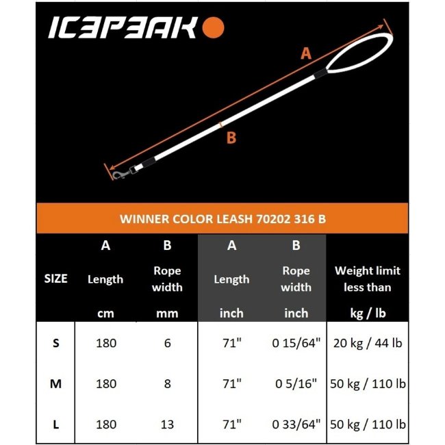 Поводок для собак Icepeak Winner Color L черный