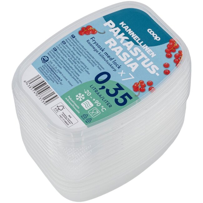 Пищевая контейнер с крышкой Coop для заморозки 0,35 л (уп 7 шт)