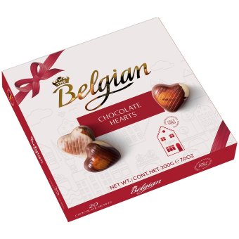 Шоколадные конфеты сердечки Belgian Chocolate Hearts 200 гр
