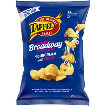 Чипсы Taffel Broadway со вкусом сметаны и лука 135 гр Чипсы Taffel Broadway со вкусом сметаны и лука 135 гр