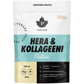Протеиновая добавка Puhdistamo Athletics Hera & Kollageeni ваниль 500 гр Протеиновая добавка Puhdistamo Athletics Hera & Kollageeni ваниль 500 гр
