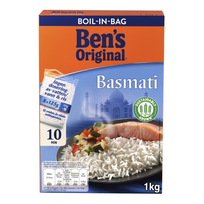 Рис басмати в варочных пакетах Ben's Original (уп 8 шт) 1000 гр