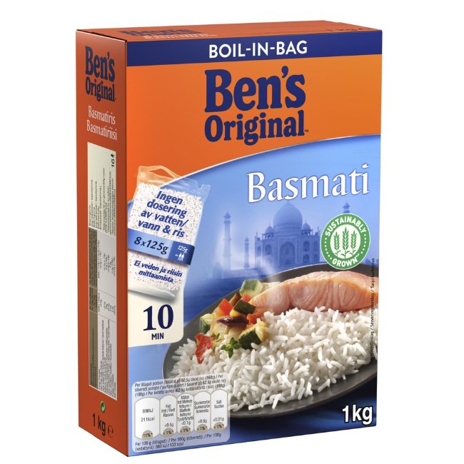 Рис басмати в варочных пакетах Ben's Original (уп 8 шт) 1000 гр