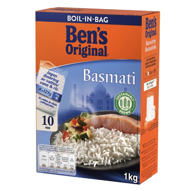 Рис басмати в варочных пакетах Ben's Original (уп 8 шт) 1000 гр