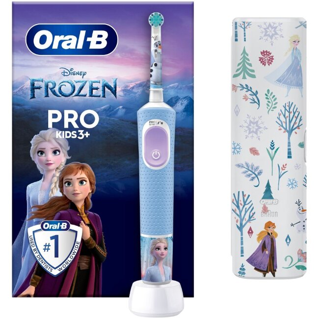 Электрическая зубная щетка Oral-B Vitality Pro Kids Frozen 3+ с дорожным футляром Электрическая зубная щетка Oral-B Vitality Pro Kids Frozen 3+ с дорожным футляром