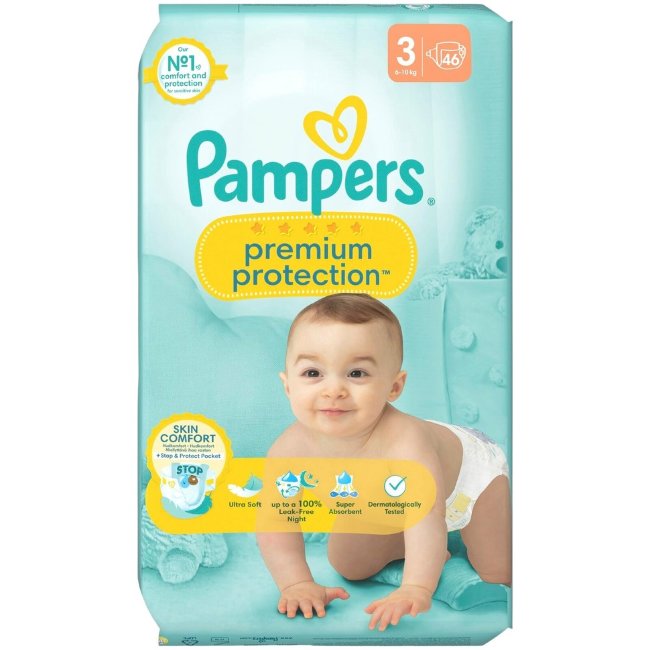 Подгузники Pampers Premium Protection S3,6-10kg, 46 шт.