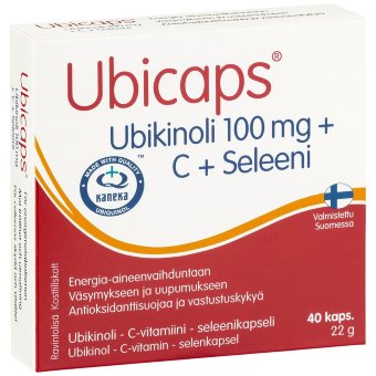 Убихинол с селеном и витамином С Ubicaps Ubikinoli 100 mg Hankintatukku 40 капсул