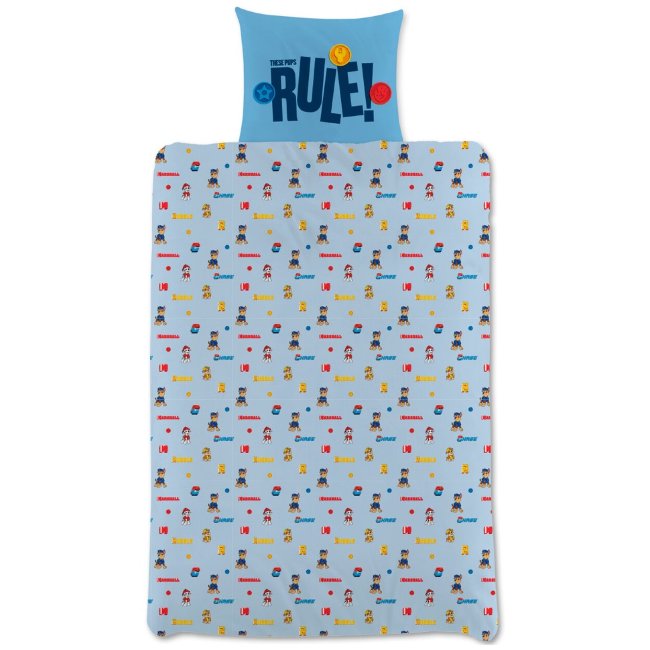 Детское постельное белье Paw Patrol 120x160+40x60 см синего цвета