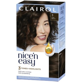 Стойкая краска для волос Clairol Nice'n Easy 3 темно-русый