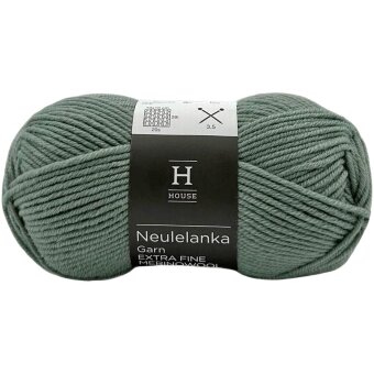 Пряжа House из мериносовой шерсти 50 гр Cold Green 12752