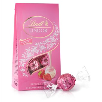 Конфеты шоколадные Lindt Lindor клубника со сливками 137 гр