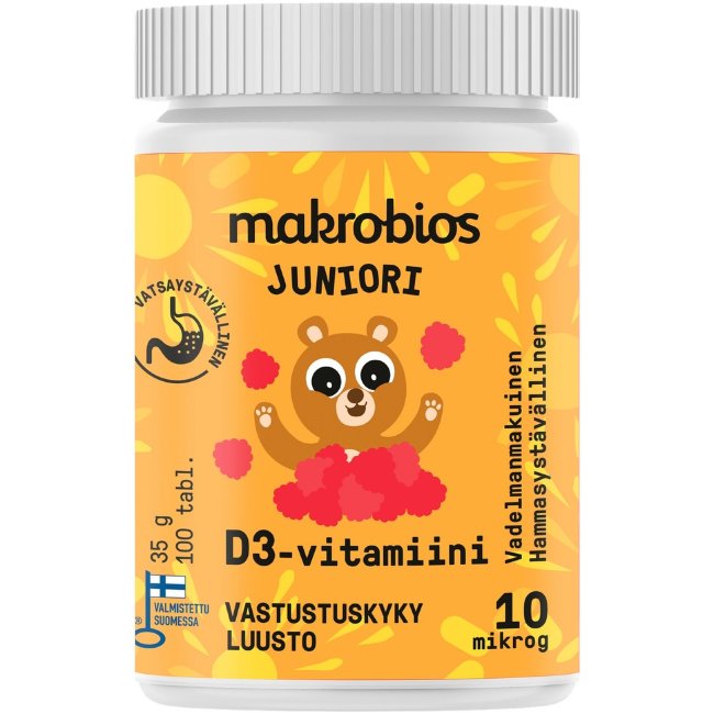 Витамин D3 10 мкг JUNIORI D3-VITAMIINI 100 таблеток Makrobios