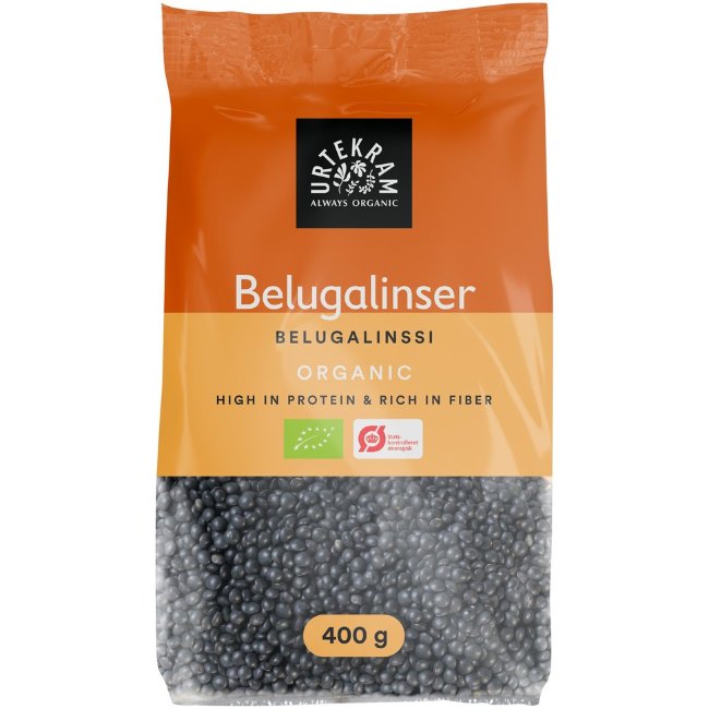 Био чечевица Urtekram Belugalinssi 400 гр