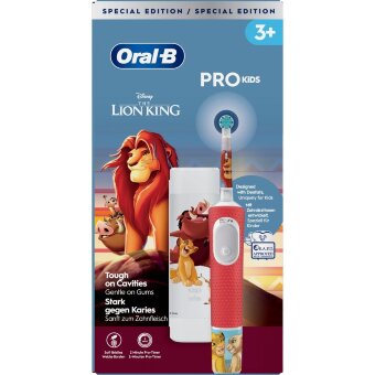 Электрическая зубная щетка Oral-B Vitality Pro Kids Lion King с дорожным футляром Электрическая зубная щетка Oral-B Vitality Pro Kids Lion King с дорожным футляром