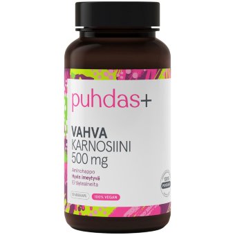 Пищевая добавка Карнозин усиленный Puhdas+ Vahva Karnosiini 500 мг 50 веганских капсул Пищевая добавка Карнозин усиленный Puhdas+ Vahva Karnosiini 500 мг 50 веганских капсул