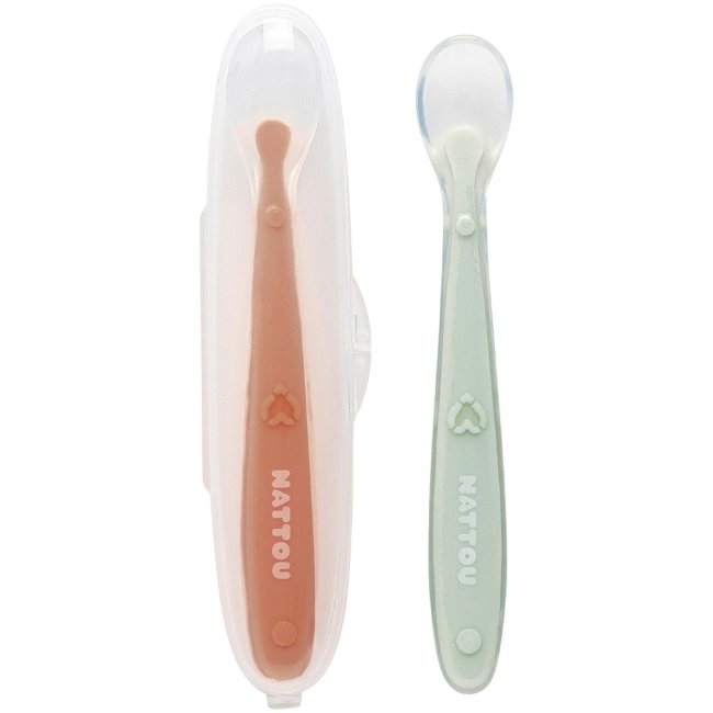 Силиконовые первые ложки Nattou (уп 2 шт)