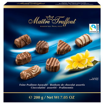 Набор шоколадных конфет микс Maître Truffout пралине (синяя упаковка) 200 гр