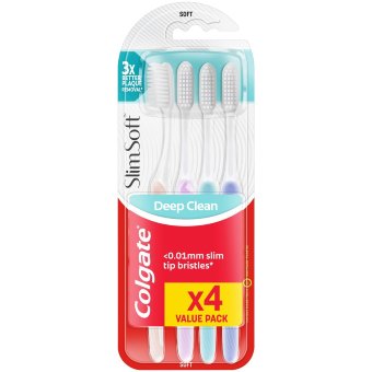 Зубная щетка Colgate SlimSoft ( мягкая ) набор 4 шт/уп Зубная щетка Colgate SlimSoft ( мягкая ) набор 4 шт/уп