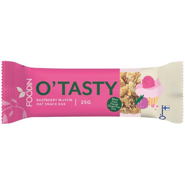 Гранола-батончик Foodin O`Tasty малиновый маффин, без глютена 25 гр