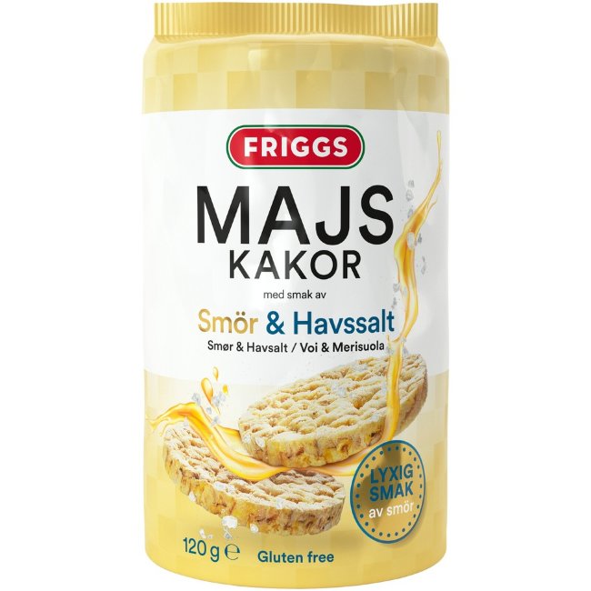 Кукурузные хрустящие галеты без глютена Friggs с маслом и морской солью 120 гр