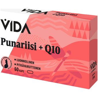 Красный рис и убихинон Q10 для контроля холестерина Vida Punariisi + Q10 60 капсул