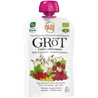 Пюре овсяное Alex&Phil Luomu с малиной 100 гр