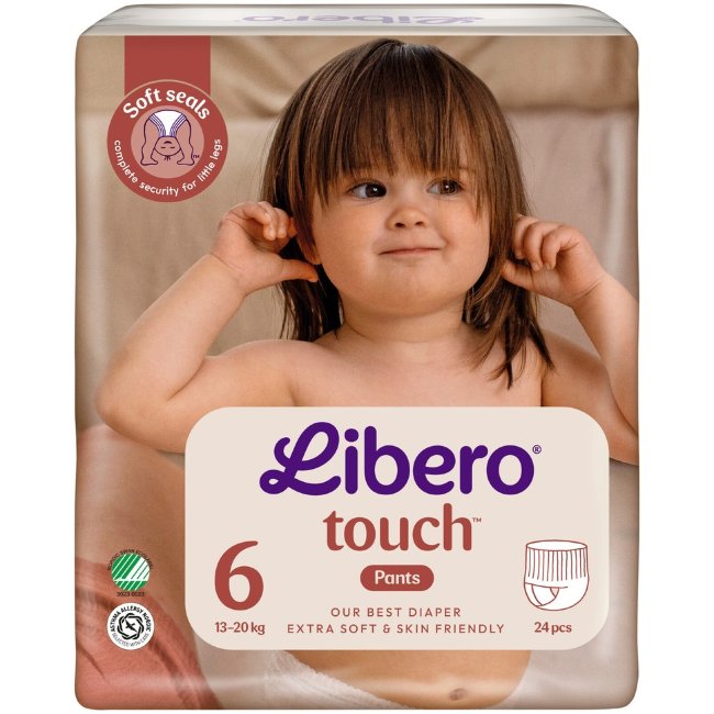 Подгузники-шорты Libero Touch размер 6 (уп 24 шт), 13-20 кг