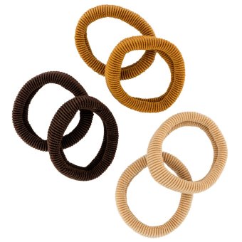 Коричневые большие резинки для волос Ibero 6 шт